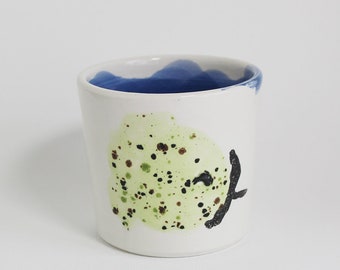 Water cup, handmade 9oz ceramic cup, gift made in italy