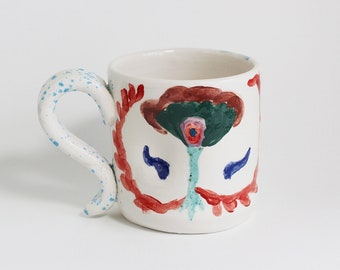 Coffee mug, 10oz ceramic coffee mug, handmade in italy