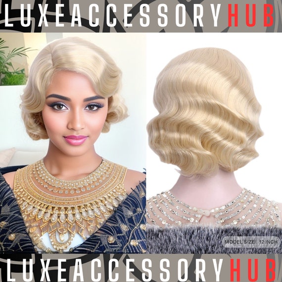 Blonde 1920s Wig for Women Short Finger Wave Party Wig Synthetic Full Vintage Wigs for Women Lady Cosplay Costume Fancy Dress 20s Flapper Etsy Canada