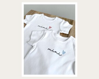 Mama & Mini Bodysuit Babyshower Cotton Mom Outfit Daughter Son Gift Short Sleeve T-shirt Mothers day Matching Mommy and Me for Wife Fashion