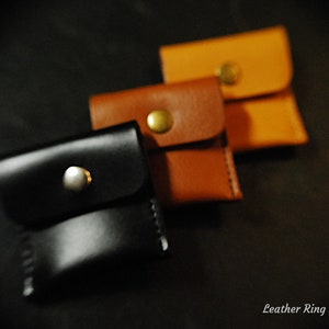 Upgrade - Leather Ring Snap Pouch - Tan, Brown or Black