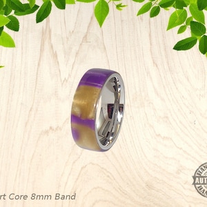 Königlich Wirbel Acryl Ring in 8mm Edelstahl Komfort Kern, Handarbeit - Kostenloser Versand