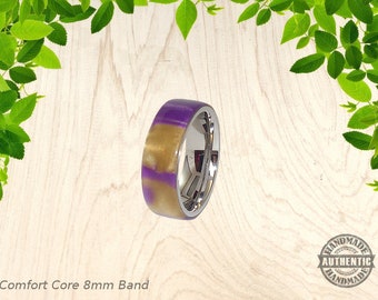 Regal Swirl Acryl Ring 8 mm Edelstahl Komfortkern, Handarbeit