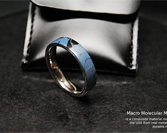 M3 Metall Kobaltium Mokume Gane Ring 6 mm Edelstahl Komfortkern - Handgefertigt in Kanada