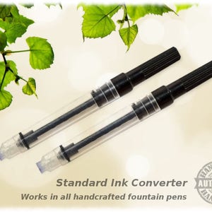 2 Standard International Cartridge Ink Converters Clear - Fits most handcrafted Fountain Pens sold on Etsy