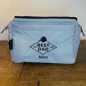 Herren Kulturtasche Kulturtasche Kosmetiktasche Stick Geschenk Geschenkidee hochwertig bestickt bester Papa