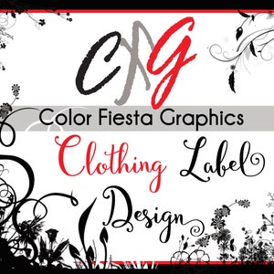 Custom Clothing Label design plus a round edits fabric woven printed sewing tag personalized graphic design artwork unique shop branding image 1