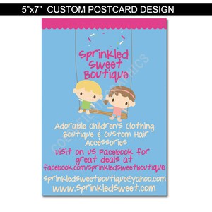 Custom Postcard notecard invitation holiday card design 5x7 plus a round of UNLIMITED edits custom graphic design wedding cards image 4