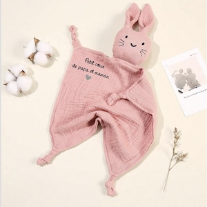 Personalized Rabbit Comforter with First Name - Baby Birth Gift