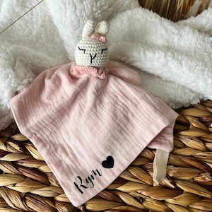 Personalized Rabbit Comforter with First Name - Baby Birth Gift