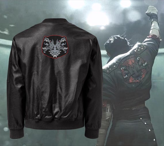 VI Arcane Pit Fighter Leather Bomber Embroidery Jacket | Cosplay