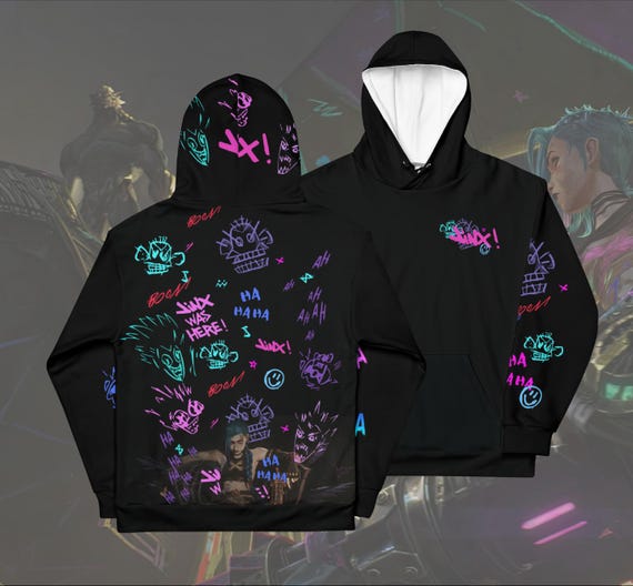 Sudadera Con Capucha Arcane Jinx Para Hombre Y Mujer - Estampado Rosa Y Azul, Poliéster, Tallas XS A XXXL, Estilo Urbano