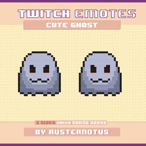 Süßer Geist Twitch Emote | 3 Größen | Gebrauchsfertig | Gaming, Streamen, Emoji, Für Stream Channel, Youtube, Discord Emotes, Halloween Emotes
