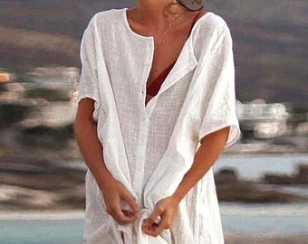 Tunieken voor strandvrouwen badpak cover-ups vrouw badmode strand cover-up strandkleding mini-jurk, strandkleding, zomervakantie dameskleding