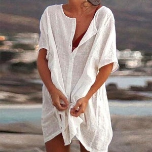 Tunieken voor strandvrouwen badpak cover-ups vrouw badmode strand cover-up strandkleding mini-jurk, strandkleding, zomervakantie dameskleding