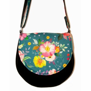 Watercolour Floral Chelsea Market Fabric: Ruby Shoulder / Cross Body Bag