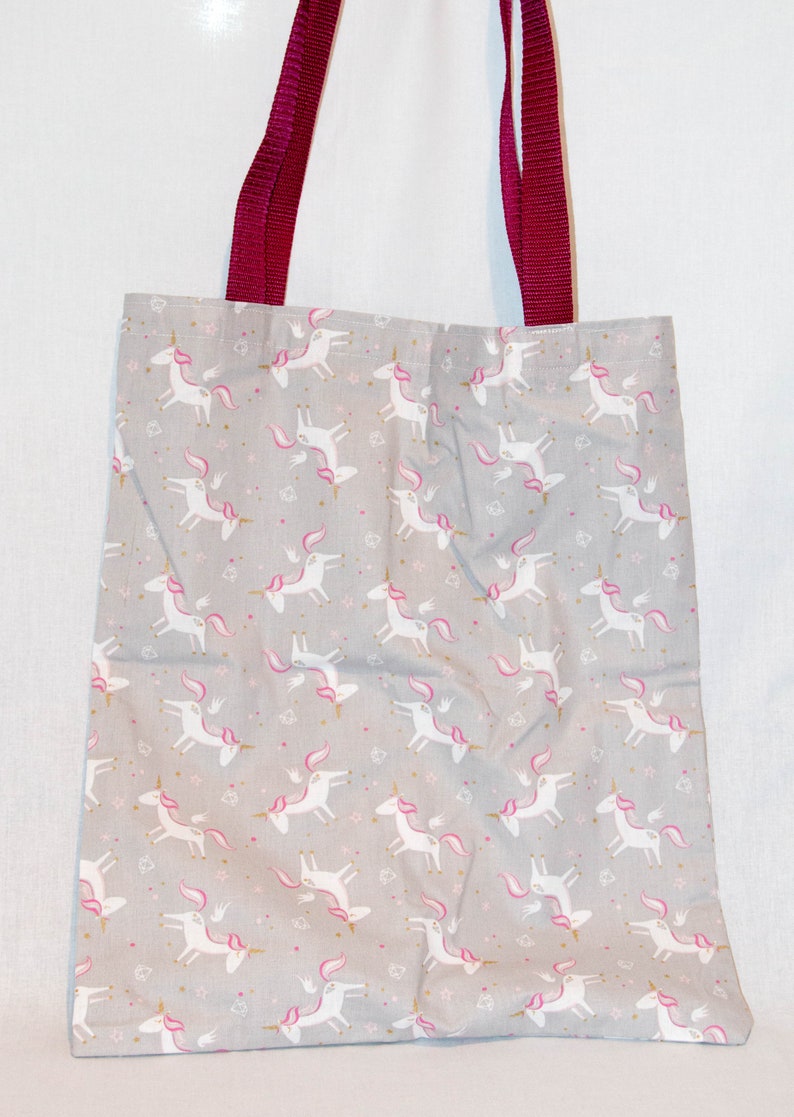 Handmade Cotton Shopping Tote \u2013 Happy Unicorns
