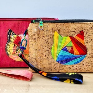 PDF Bag Pattern: Willowherb Wristlet Cat Template