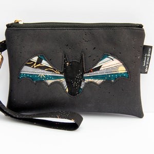 Handgemachte Kork Iris Falte Weidenherb Fledermaus Handgelenk Clutch Tasche