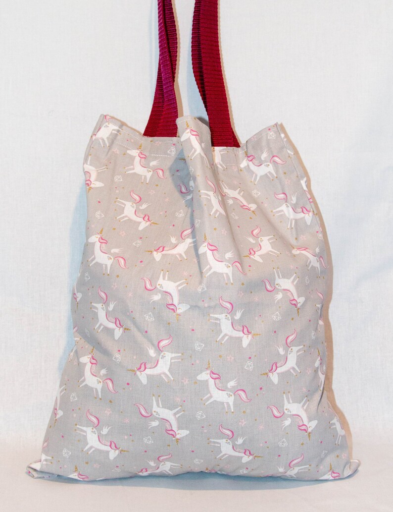 Handmade Cotton Shopping Tote \u2013 Happy Unicorns