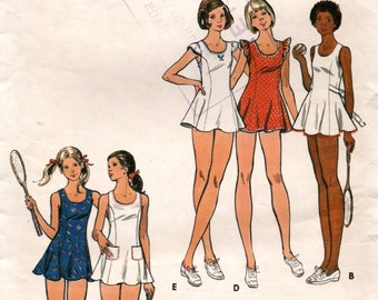 Butterick 3094 TENNIS DRESS & BRIEFS Size 9/10 ca. 1973