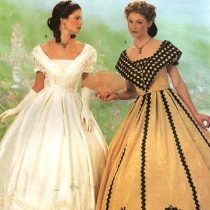 Butterick 6693 CIVIL WAR GOWN Making History Pattern 18-20-22 Uncut Antebellum 1850s Decolletage Revealing Gone With the Wind Dress
