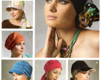 McCall's 6521 HEAD WRAPS, HATS, Head Band, Scarf - Visors, Brims Uncut Pattern