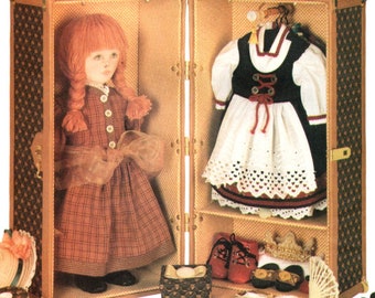 Vogue 9688 LINDA CARR Doll Trunk & Boxes for 18" Dolls ©1997 Upholstered Lined Wood Box with Hinges