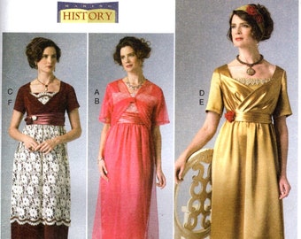 Butterick 6190 Empire-Waist Evening Dress MAKING HISTORY Size 14-22 ©2015 Uncut/Factory Folds