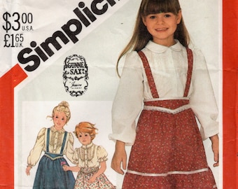 Simplicity 5628 UNCUT GUNNE SAX Girl Size 4 Blouse & Skirt ca. 1982