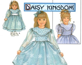 Simplicity 5437 DAISY KINGDOM Dress Size 7-14 & 18" Doll Dress