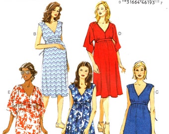 Butterick 6226 CONTEMPORARY MATERNITY WARDROBE Size 14-22 ©2015 Uncut/Factory Folds Tunic Dress Jumpsuit Belt Leggings