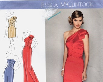 Simplicity 2253 Evening Gown JESSICA McCLINTOCK Size 4-12 ©2010 Uncut/Factory Folds