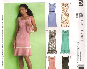 McCall's 4768 LAURA ASHLEY 6 Versions Sleeveless Dresses Size 8-14  ©2005