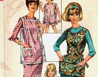 Simplicity 6809 エプロン サイズ18-20 透明ビニール製 1966年頃 注記をお読みください