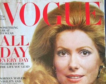 VOGUE MAGAZINE February 1, 1971, Catherine Deneuve Cover