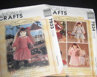 McCall's 7933 & 7934 BETSY McCALL Doll and Clothes Patterns 5 Outfits with Accessories BOTH Patterns