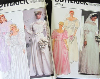 CHOICE Size 10 Butterick 6393, Butterick 6304 Bridal Gowns or Both  Also for Bridesmaid Prom