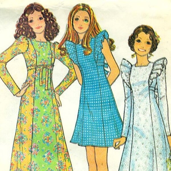 McCall's 3156 Mini, Midi, Maxi Princess Dress Size 10 VINTAGE 1970s