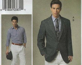 Vogue 8719 Men's Patch Pocket Blazer and Flat-Front Pants SIZE 40-46