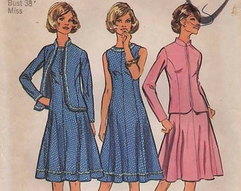 Simplicity 5476 Princess Dress w/ Jacket Size 16 Bust 38 Vintage 1972