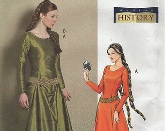 Butterick 4827 Medieval Dress & Belt Size 6-12 Uncut ©2006 MAKING HISTORY COSTUME