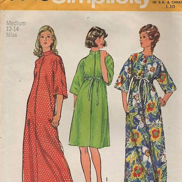 Simplicity 6048 JIFFY Zip Front Robe Size Medium 12-14 ca.1973