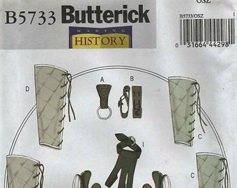 Butterick 5733 Mug Ax Loops, Bracers, Greaves, Gloves & Pouches c.2011 MAKING HISTORY