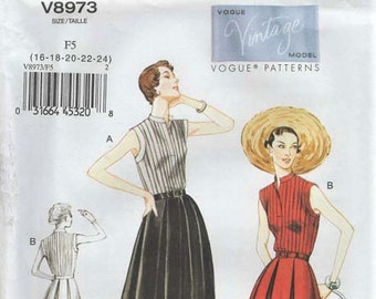 Vogue 8973 Vintage Re-Issue Original 1950 Design SIZE CHOICE  © 2014 English & French Instructions