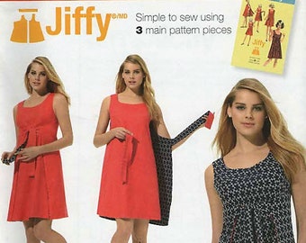 Simplicity 1356 JIFFY REISSUE リバーシブルラップドレス サイズ6-14 ©2014 英語とスペイン語 スペイン語の説明