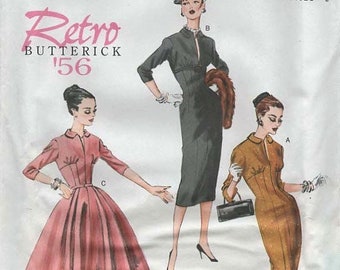 Butterick 5813 RETRO '56 Sheath Fit or Full Skirt Dress SIZE CHOICE 6-14 or 14-22 ©2012