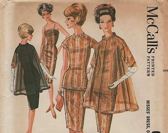 McCall's 6567 PAULINE TRIGERE Dress, Overblouse, Coat Vintage 1963 RARE