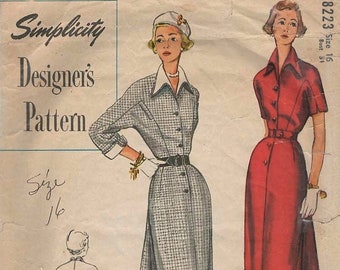 Simplicity 8223 Vtg 1949 Bust 34 Skirt Back has 2 Box Pleats