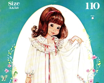 LITTLE DARLINGS 110 Enchanted Forest Frilly Robe and Nightgown Sizes 3, 4, 5, 6 ©1981